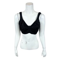 Breezies Women's Wild Rose Lace Seamless Underwire Bra Solid Black 40C Size