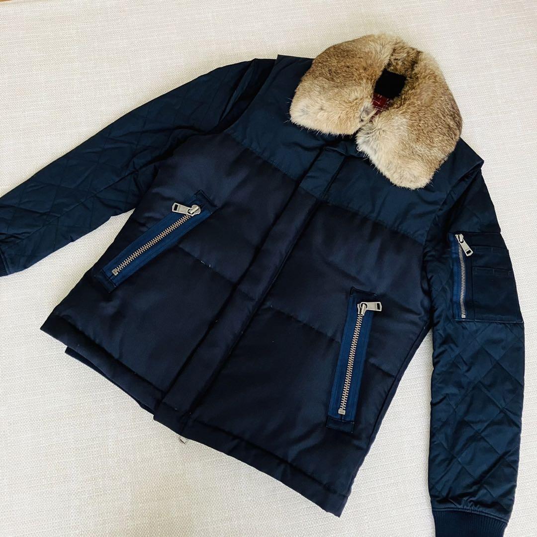 Beautiful Burberry Black Label Down Jacket 3-way Fur Vest | eBay