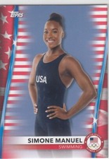 2020 2021 Simone Manuel Topps Olympics USA FLAG Parallel /299 - #23 Swimming