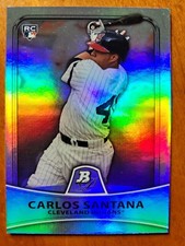 2010 Bowman Platinum Refractors CARD #23 CARLOS SANTANA /999 thick stock