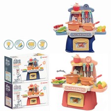 Kitchen Playset w/ Accessories Pretend Play Kitchen for Kids