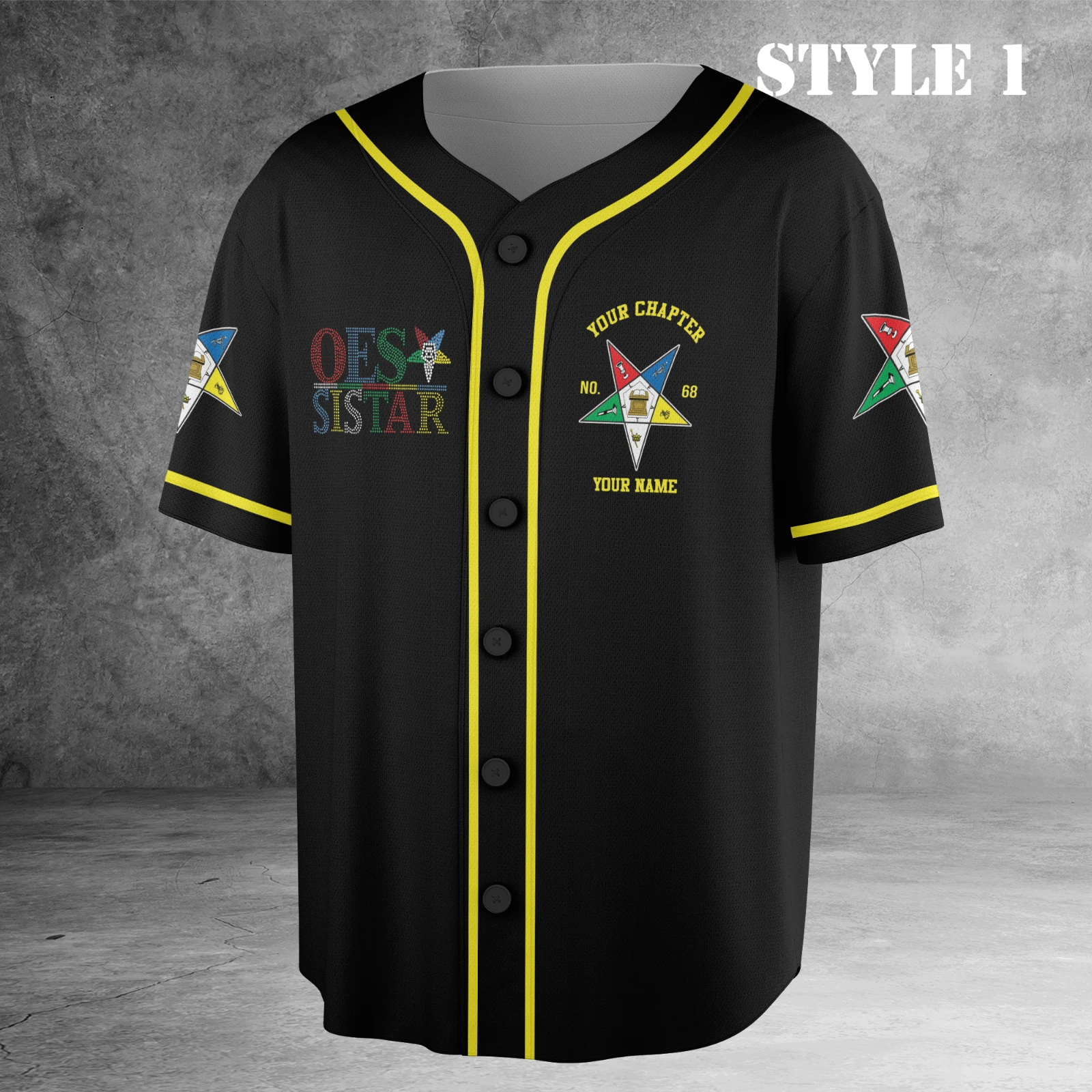 Custom Name OES Sistar Order Of The Eastern Star Baseball Jersey Shirt