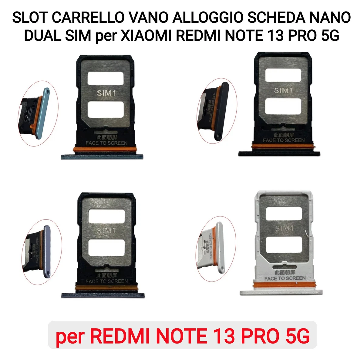 Carrellino scheda SIM compatibile per Xiaomi Redmi Note 11 Pro - blu - Italiano