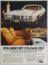 1973 Print Ad The 1974 Mercury Cougar Xr7 Lady With Cougar On A Leash 1973 Print Ad The 1974 Mercury Cougar Xr7 Lady With Cougar On A Leash