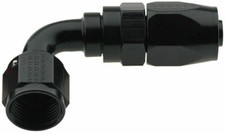 229006-BL Fragola -6 AN 90 Degree Swivel Hose End Fitting Aluminum, Black