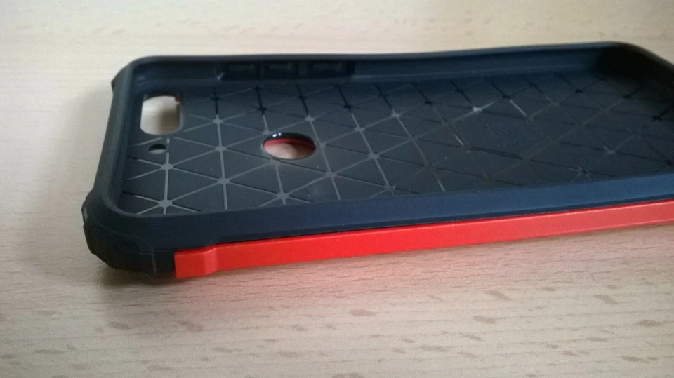 Huawei Y7 Smartphone Teléfono Móvil FUNDA Plástico Protector Rojo Foto 3 de 4