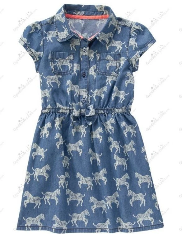 Gymboree sz 4 Animal Party Chambray Zebra Dress NWT Blue - Image 3 of 3