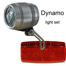 FOXEYE StVZO LED Bicycle Front Head light 40LUX for HUB dynamo rear light set