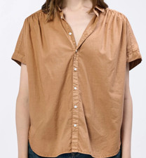 Dear John Denim Women's Beck Poplin Shirt Top Size S Biscuit Tan NWT