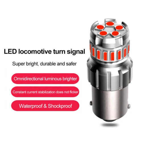 380 1157 Led Brake Light Bulbs Red Bay15d P21/5w Car Stop Tail Light Bulbs 12V - Image 2 of 4