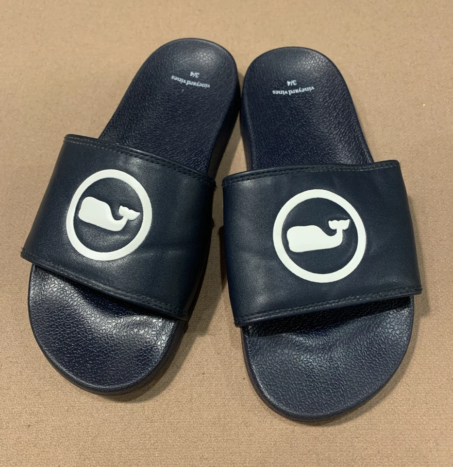 Vineyard Vine Boys Whale Dot Pool Slides Size 3-4 - Image 3 of 4
