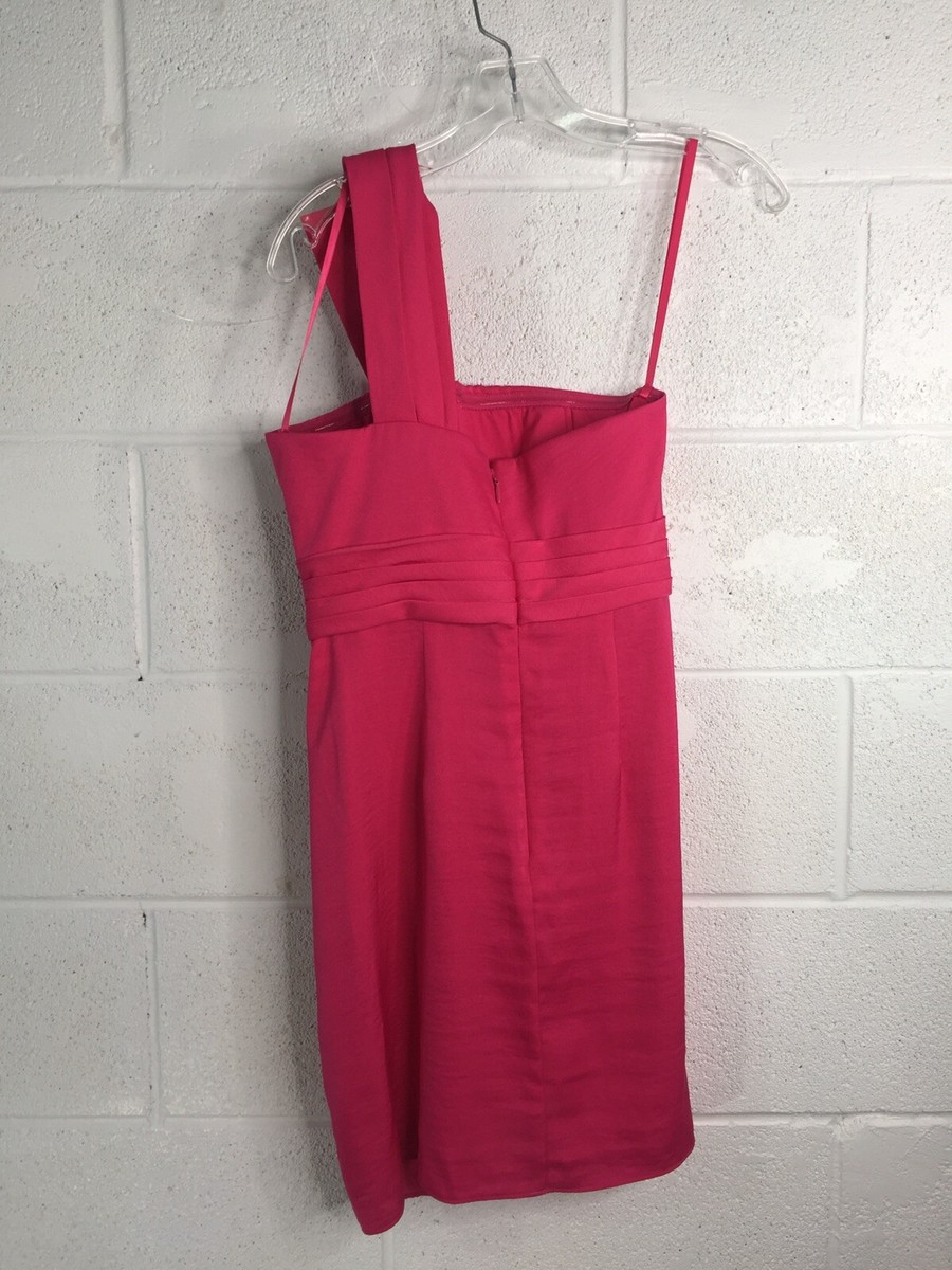 BCBG MAXAZRIA Pink Shoulder Strap Hot Pink Dress Womens Size 0 | eBay