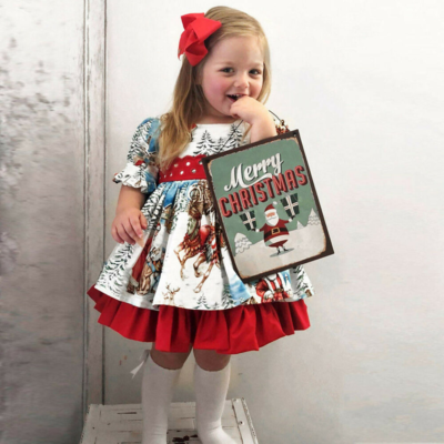 open lace back dress White & Red Christmas Outfit Skirt & Top – Baby Girls Birthday Dress –  Stanwells Kids main image 0