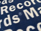 Manhattan records Tokyo Japan - cotton freece blanket blue white 36x26 — photo 2