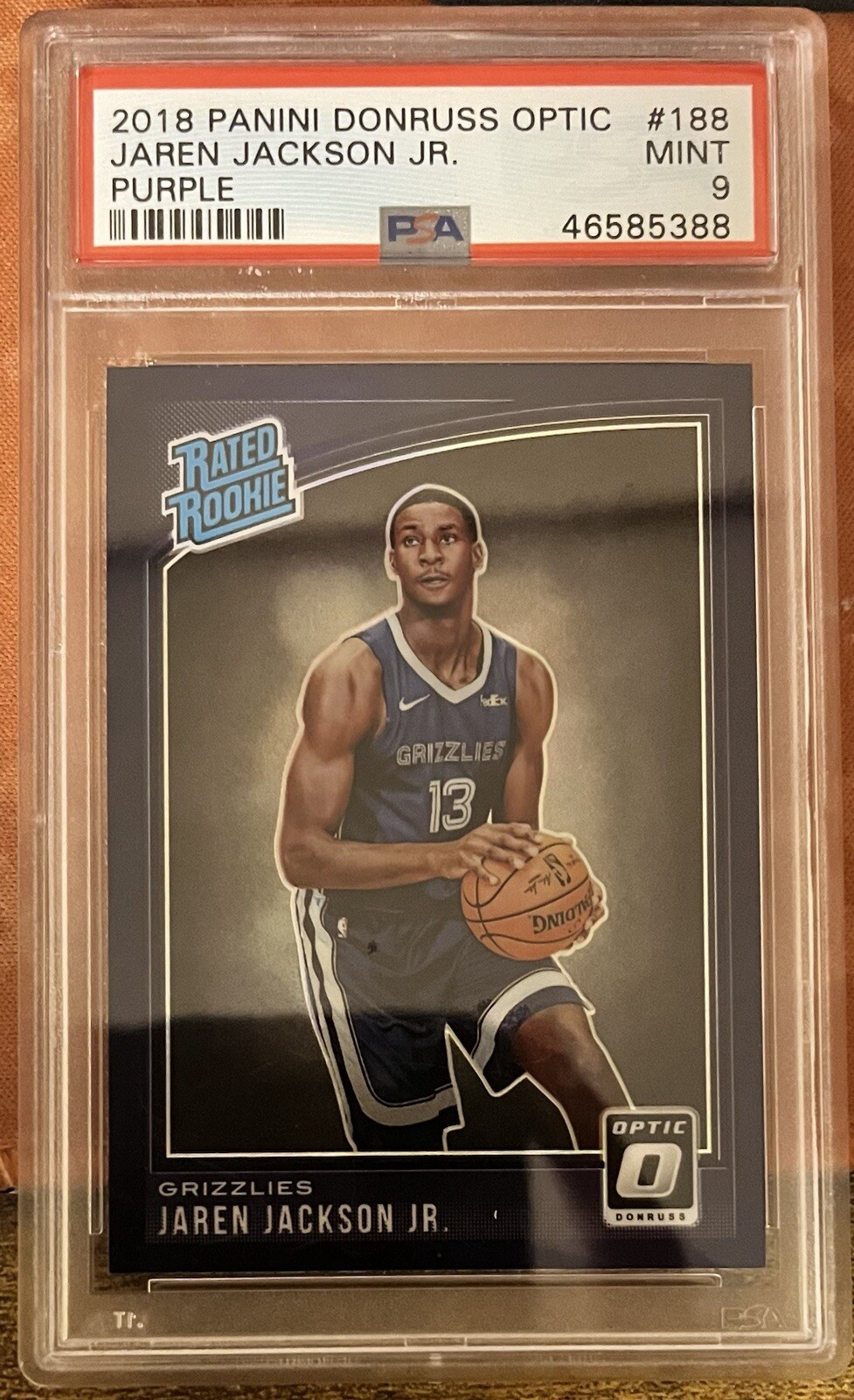 2018 Donruss Optic Jaren Jackson Jr Purple PSA 9  #188 RC Rookie