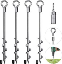 12 Inch Ground Anchors 4 Pcs Heavy Duty Tent Stakes Easy To Install And Reusable