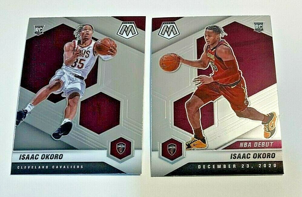2020-21 Panini Mosaic Basketball #212 & 271 Isaac Okoro RC & NBA Debut Rookie