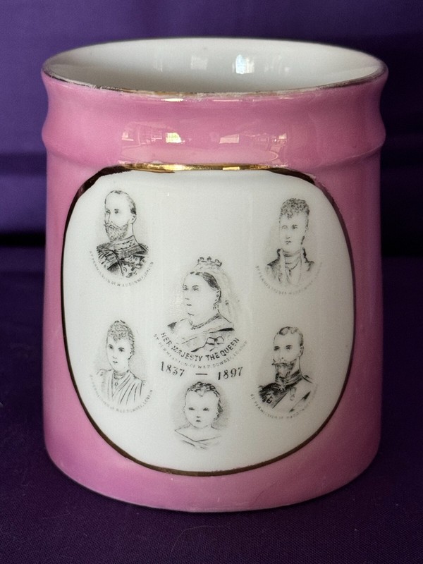 Queen Victoria Diamond Jubilee (1897) - Three Generations Pink Lustre FBC Mug 