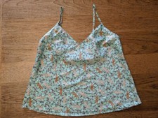 Victoria  s Secret Teal Animal Print MEDIUM Satin Cami Sleep Tank Adjustable VS