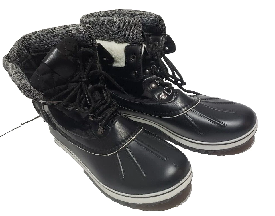 Botas de invierno para mujer Forever de piel sintética negras talla 11 nuevas sin caja Foto 4 de 4