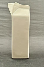 Williams Sonoma Grestel 2012 Ceramic Milk Carton Tall White Pitcher 9.25" H EUC