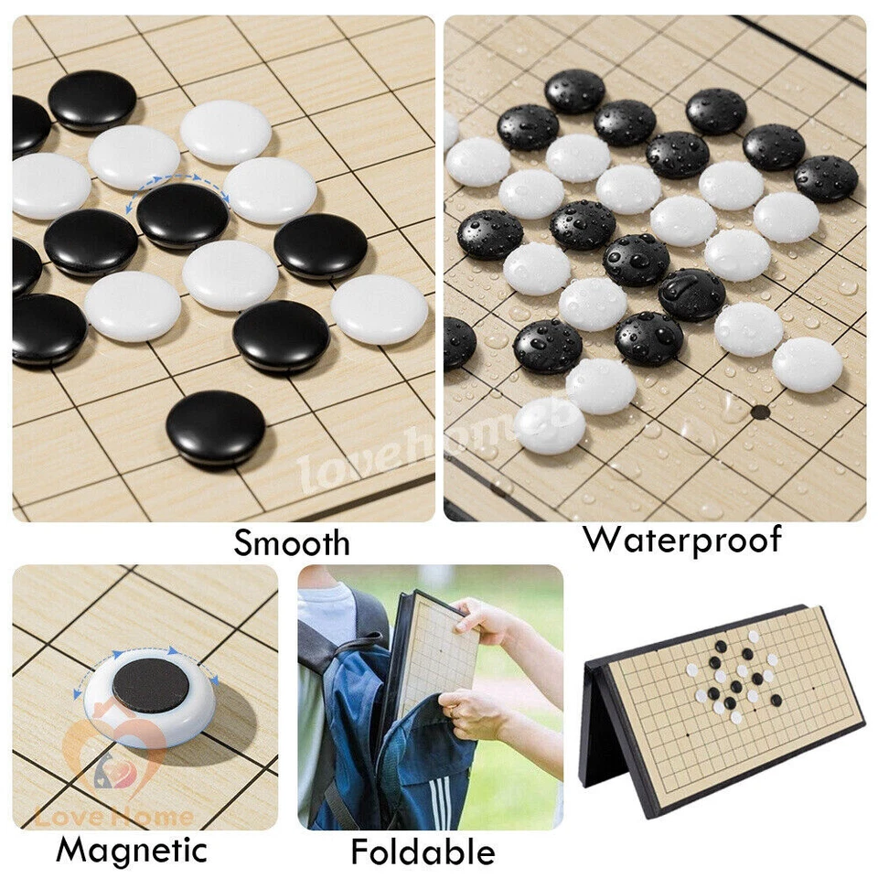 Magnetic Go-Game Set Travel Foldable Board Game Weiqi for Beginner Kids Adults - Image 3 of 4