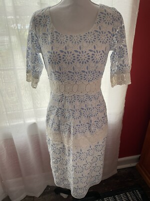 Rabbit Rabbit Rabbit Blue and Ivory lace dress sz 6 NWOT | eBay