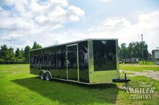 NEW 2025 8.5X24 8.5 x 24 V- Nose Enclosed Car Hauler Cargo Trailer 10K + Ramp