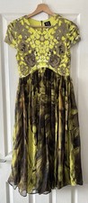 abito alexander mcqueen m giallo medio 100% seta digitale floreale