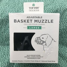 Top Paw Training Adjustable Dog/Canine Basket Muzzle LARGE
