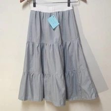 Skirt Girls M 8 Maxi Blue Ruffle Tiered 100% Cotton Elegant Mom and Pop's Kids