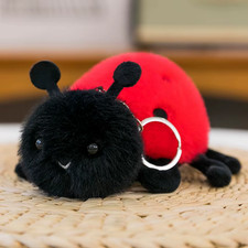 Cute plush simulation insect pendant cartoon spider bee keychain bag decor gift