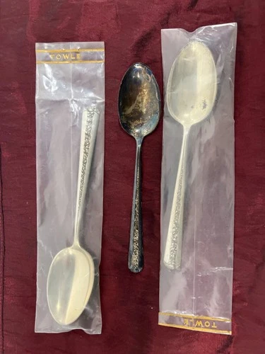 Lot of 3 TOWLE Sterling Silver Rambler Rose Spoons (1 Very Tarnished)
