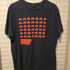 Work From Home Play Anywhere Black Graphic Tee Orange Video Game Controller