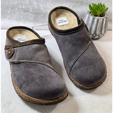 Earth Origins Essential Ezzy Clogs Grey Brick Faux Fur Lined Comfort Shoes