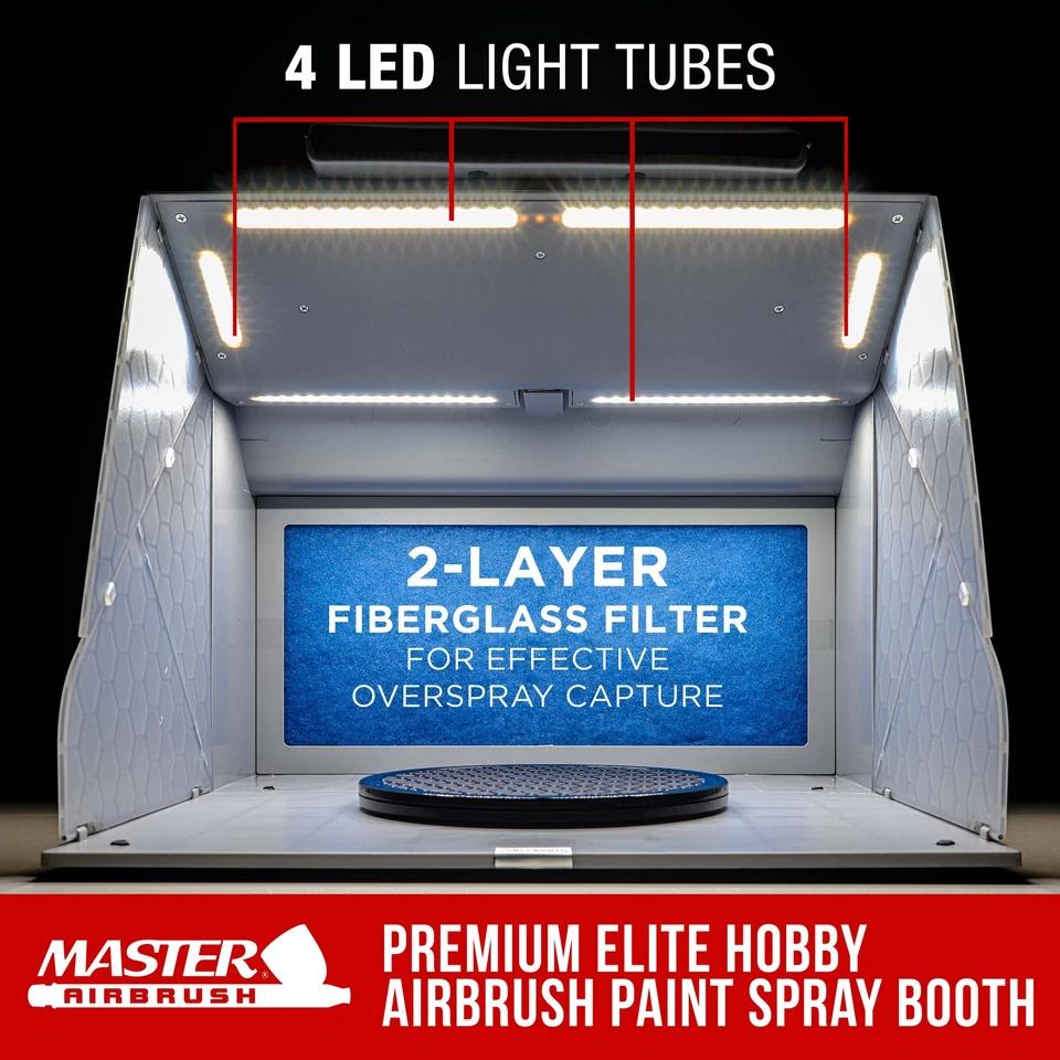 Master Airbrush Portable Hobby Paint Spray Booth Kit, Dual Exhaust Fans, Lights - Image 2 of 4