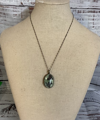 Unbranded Sterling Silver Vintage Stone Pendant Chain Necklace