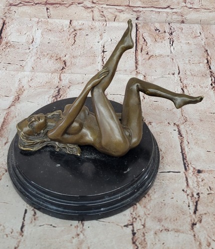 Graphic Exhibitionist Fully Nude Female Erotic Art Bronze Sculpture Statue Sale - Picture 3 of 10