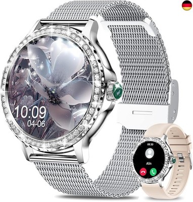 Smartwatch Damen, 1,3'' HD Touchscreen Smart Watch mit Telefonfunktion