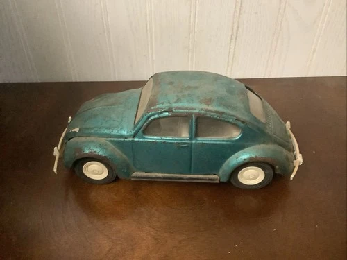 Vintage 1960's Mini Tonka Toys - Teal Green VW Volkswagen Beetle Car - Original
