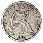 1863 Seated Liberty Half Dollar 50C Raw