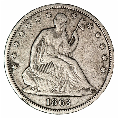 1863-P Seated Liberty Half Dollar — photo from the most recent tracked eBay sale