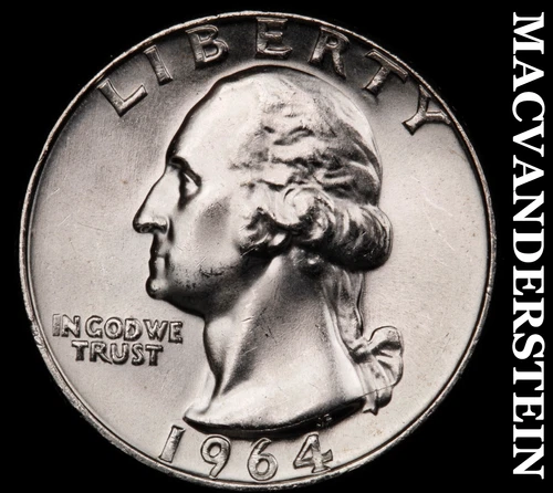 1964 Washington Quarter- Silver- Choice Gem Brilliant Uncirculated Luster #J4769