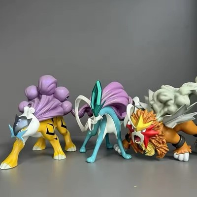 Pokemon Figur Entei Raikou Suicune Pikachu Sammler Anime Manga Gaming 9 cm