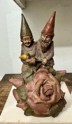JP & VIOLET-R (1988) Vtg Figurine By Tom Clarke Gnomes Cairn Studio #2024 Signed