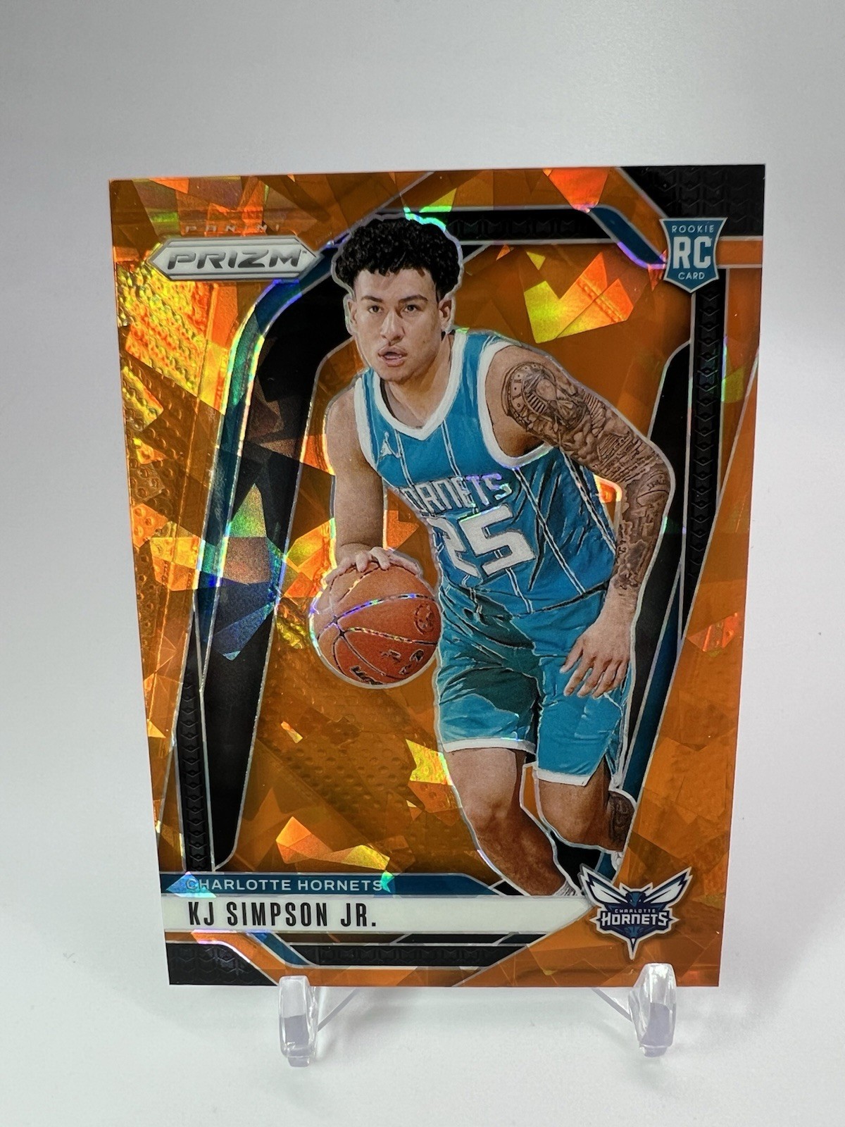 2024-25 Prizm Basketball Orange Cracked Ice Prizm #247 KJ Simpson Jr
