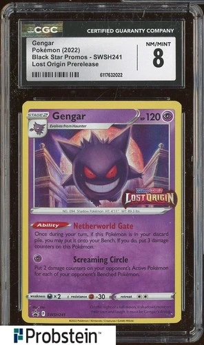 2022 Pokemon Lost Origin Prerelease BSP SWSH241 Gengar CGC 8 NM-MINT