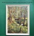 Bold Impasto Forest Landscape with Stream –1940s. Nordic School. Signed.