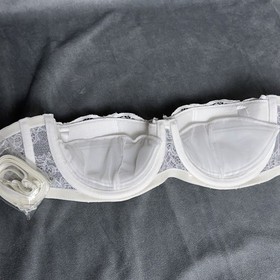 Agent Provocateur Size 32C Love Strapless Bra White Straps Padded Bridal
