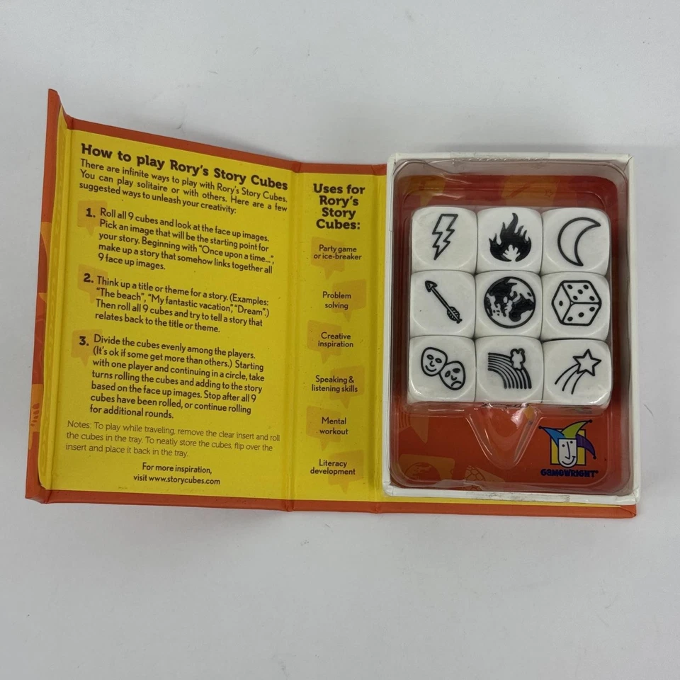 Rory's Story Cubes Cooperative Creative Storytelling Dice Game Used 8 Dice - Image 3 of 4